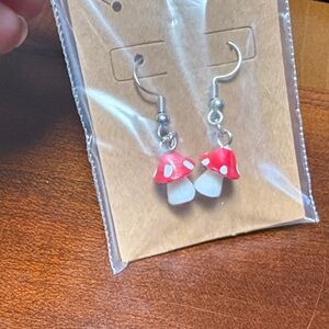 Red and White Mushroom Earrings